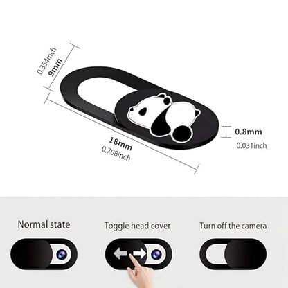 3pcs Plastic Camera Cover Webcam Cover Sleeping Panda Shutter Slider for PC Laptops Phone Lens Sticker for Privacy Protection. Ideal Gift for Christmas, Birthday, Anniversary Day