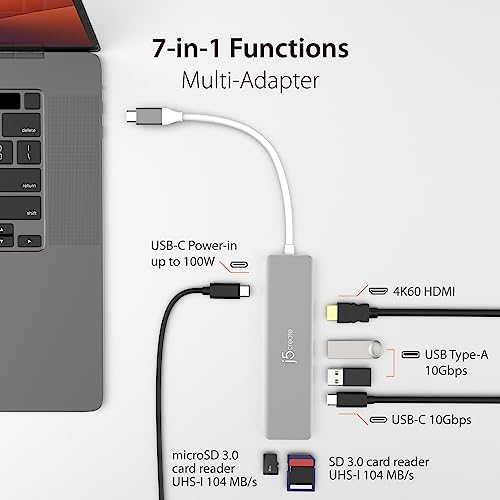 j5create JCD390: 4K HDMI and USB 3.2 Adapter for DisplayPort Alt Mode USB-C