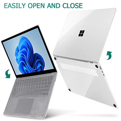 May Chen Case for 13.5" Microsoft Surface Laptop 3/4/5 with Alcantara Palm Rest Model 1867 1958 1959 (2019 2021 2022), Plastic Hard Shell Case with Keyboard Cover + Screen Protector, Crystal Clear - color: Crystal Clear