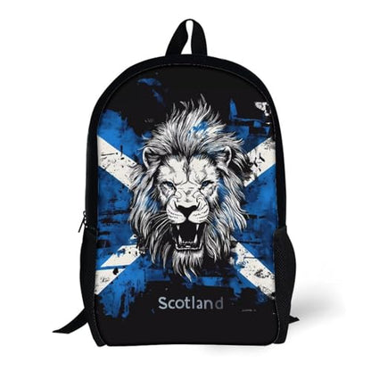 Scotland Scottish Lion 17 Inch Travel Backpack Deep Storage Laptop Shoulder Bags for Men Women