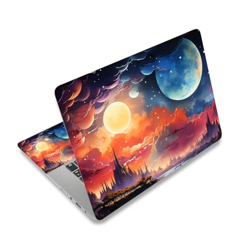 Laptop Decal Sticker Skin Cover, 11.6”12" 13" 13.3" 14" 15" 15.4" 15.6 inch Laptop Netbook Vinyl Skin Sticker Cover Art Notebook PC Removable Protector (2 Wrist Pad Included), Fantasy Universe - color: Fantasy Universe