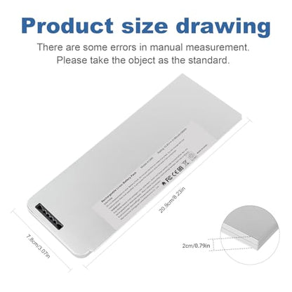 TREE.NB 56Wh A1280 Laptop Battery for Apple A1280 A1278 (2008 Version) MacBook 13-Inch Series, Compabiel for MB771G/A MB467LL/A MB466LL/A - size: 8.23x3.07x0.79inch A1280