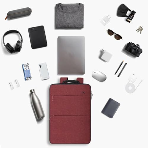 ZINZ Slim & Expandable Laptop Backpack 15 15.6 16 Inch Case, Water Resistant Travel Backpack Compatible with MacBook Pro/Neo 16" 15", Dell XPS 15 16 and Most 15" 15.6" 16" Notebooks，RD01BK01 - color: Rd01bk01, size: 15"-16"