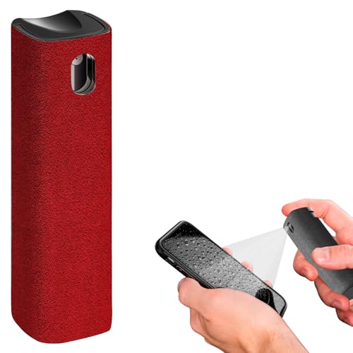 IO CLEAN Mini Screen Cleaner Spray – Finger Proof Screen Cleaner for Smartphones, iPads, MacBooks, Laptops, Car Screens, Touchscreens – 3in1 Mist Cleaner, Microfiber Cloth and Protective Cover (Red) - color: Red
