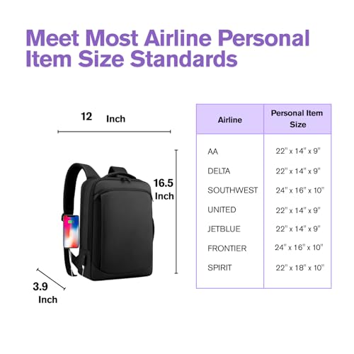 Laptop Backpack with USB Charging Port Business Backpack For College Work Travel (Grey) - color: Grey