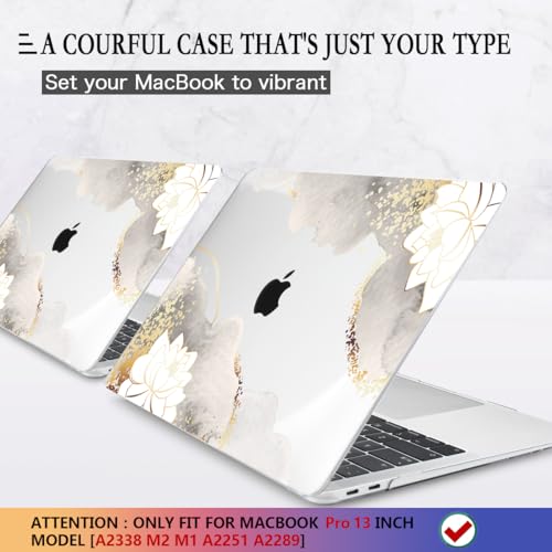 CISSOOK Compatible with MacBook Pro 13 inch Case 2020-2025 | 4in1 Set Floral Hard Shell Case Keyboard Cover for MacBook Pro 13 with Touch Bar M1 M2 A2338 A2251 A2289, Charming Painting - color: Pro13inch-Charming Painting
