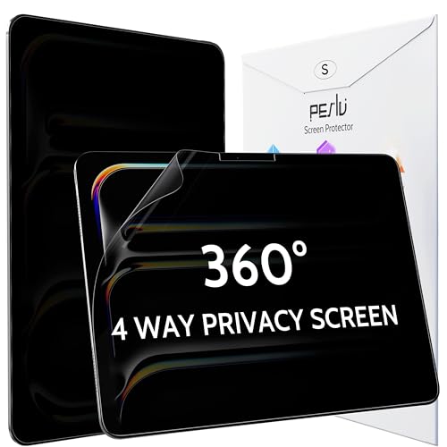 Peslv 360° Privacy Screen for iPad Pro 11 Inch M4/M5 [2024/2025 5th/6th Gen], Anti Glare Blue Light Spy Filter Private Cover, High Sensitive Bubble-Free Easy Install Black Security Protector - size: 11''(iPad Pro 2024-25)