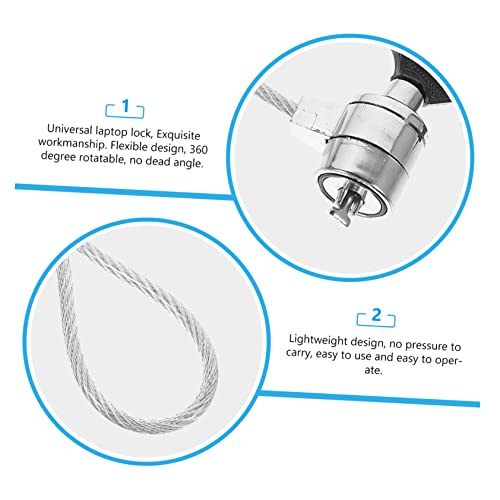MERRYHAPY 2sets Keyed Cable Lock for Laptop and Monitor Security Lock Keys -Theft Design for Digital Devices Compatibility