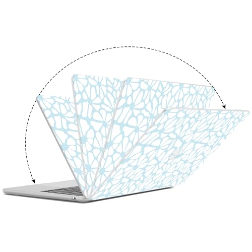 G JGOO Compatible with MacBook Air 13 inch Case 2026 2025-2022 M5 A3449 M4 A3240 M3 A3113 M2 A2681, Plastic Hard Shell for MacBook Air 13.6 inch Case + Keyboard Cover + Screen Protector, Blue Flower - color: Abstract Blue Flower