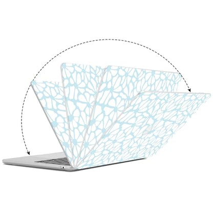 G JGOO Compatible with MacBook Air 13 inch Case 2026 2025-2022 M5 A3449 M4 A3240 M3 A3113 M2 A2681, Plastic Hard Shell for MacBook Air 13.6 inch Case + Keyboard Cover + Screen Protector, Blue Flower - color: Abstract Blue Flower