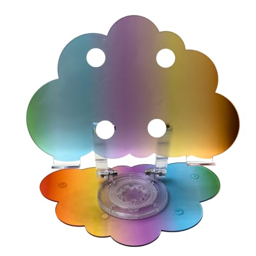 360° Rotating Acrylic Laptop Stand for Laptops up to 15 Inches – Adjustable Ergonomic Foldable Laptop Riser, Iridescent Desktop Computer Stand for Home, Office, School & Travel