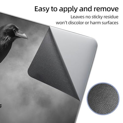 Universal Laptop Skin Sticker Decal, 12"-15.6" Aesthetic Vinyl Wrap, Raven Moon Night Waterproof Notebook Cover Art Protector for MacBook HP Dell Lenovo, Fits 13" 14" 15" 15.6" - color: Raven Moon Night