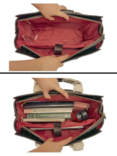 JKM & Company Rolling Laptop Bag for Women | Designer Wheeled Briefcase | Fits 13-17" Laptops | Office Travel Computer Case - color: Cosmopolitan (Petit-black)