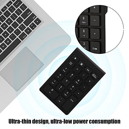 Sanpyl 22 Keys Numeric Keypad, Bluetooth Mini Keyboard, Financial Accounting Rechargeable Number Pad, for Laptop Desktop, PC(Black) - color: black