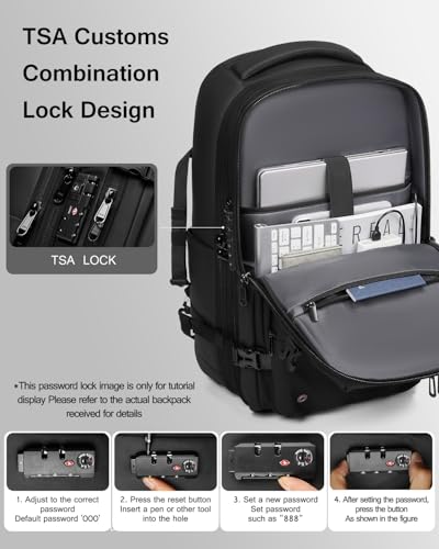 Vacuum Rolling Backpack with Integrated Pump, 60L Vacuum Backpack for Travel with Wheels, TSA Lock and Charging Port, Vacuum Compression Expandable Backpack for 17.3'' Laptop, Business & Long Trips