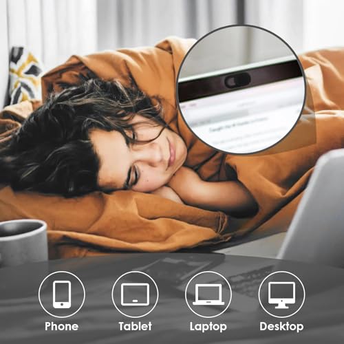 5Pcs Ultra-Thin 0.03 Inch Webcam Cover Slide, Privacy Security Camera Blocker, Strong Adhesive Laptop Phone Tablet Camera Cover for Pro iPhone iPad iMac PC Accessories-Black - color: Black