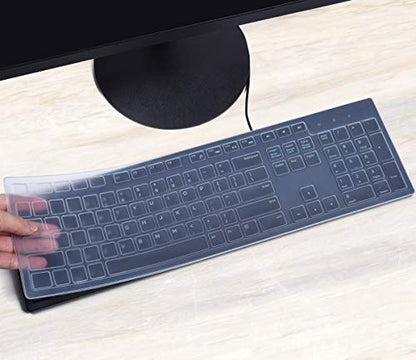 CASEDAO Clear Keyboard Cover Compatible with Dell KB216 KB216p KB216d / KM636 Wireless Keyboard, Dell Optiplex 5250/3050/3240/5460/7450/7050,Dell Inspiron AIO 3475/3670/3477 All-in one Desktop - color: Clear (for Dell KB216 KM636 Keyboard)