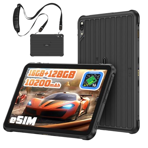 Ulefone Rugking Pad 2 Pro 4G Rugged Tablet(Built-in eSIM), Android 16, 16GB+128GB Octa Core, 10.1" Corning Display, 48MP Rear Camera, 10200mAh, Dock Charging, IP68/69K, NFC, Widevine L1 (Black) - color: Black