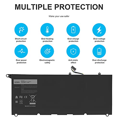 Futurebatt JD25G Battery Replacement for Dell XPS 13 9350 JHXPY JHXPY53 5K9CP 05K9CP 090V7W XPS13D-9343-1708 13D-9343-3708 13-9350-D1508G 13-9350-350 13-9350-D1608 13-9350 - size: JD25G 12.01 5.51 0.67in