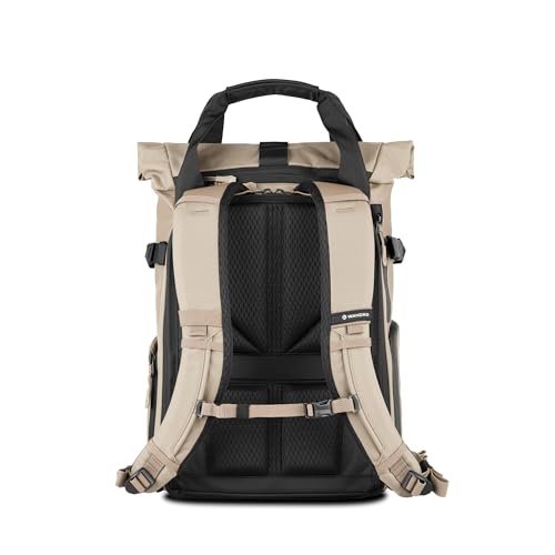 WANDRD PRVKE Rolltop 15L V4 Photography Bundle – Compact Travel Camera Backpack with Essential Camera Cube and Laptop Sleeve - color: Yuma Tan, size: 15L (Photography Bundle), style: Rolltop