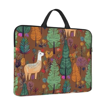 14 inch Laptop Sleeve with Handle Shockproof Laptop Bag Waterproof Computer Cover Bag Alpaca in The Forest Briefcase