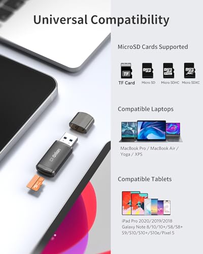 Orlian USB 3.0 Micro SD Card Reader, 5Gbps Speed SD Card Adapter, Menory Card Reader Compatible with Windows, MAC MacBook Pro/Air, Android and More, Black - size: 1 Pack
