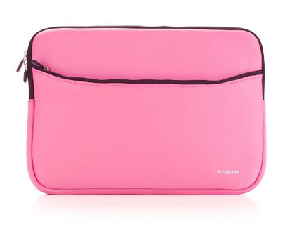 13-inch Soft Neoprene Sleeve Case for MacBook & UltraBook Laptop (Built-in External Pocket) - Pink
