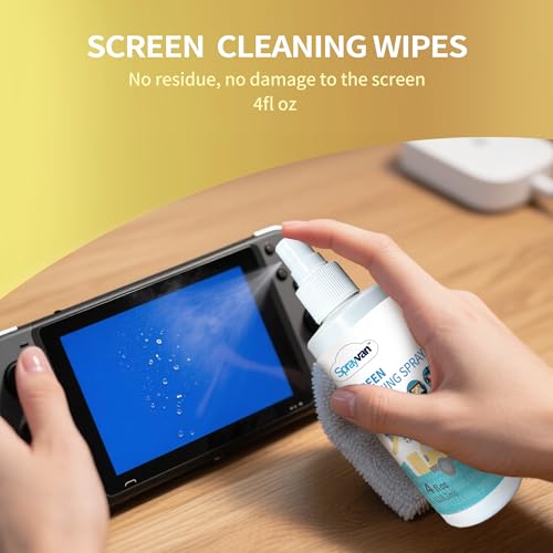 Screen Cleaner Spray -4oz Streak-Free TV Screen Cleaner Spray and Microfiber Cloth kit, Computer Screen Cleaner & Car Screen Cleaner for Flat Screen, TV,Laptop,Electronic Devices and Car (1)