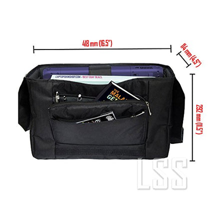 LSS 15” 15.6 inch Laptop Padded Compartment Shoulder Messenger Bag, Carrying Case for 14" 15" 15.6" & Smaller Size Notebook - color: Clock Butterfly Time, size: 15 inch