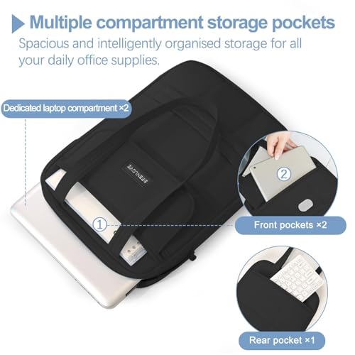 Laptop Bag 13-14 Inch, 360° Protective Puffy Laptop Sleeve, Laptop Case Compatible with MacBook Air 13.6 M5 M4 M3 M2 M1/Neo/Pro 13/14,HP Dell ASUS Lenovo, Black | 14.37"x10.24"x1.38" - color: Black