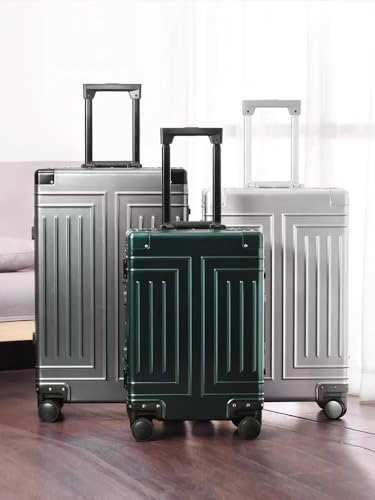 All Aluminum Carry On Luggage，Cut from Whole Aluminum Sheet，22x14x9 Airline Approved ，（3rd Generation，Premium Metal zipperless suitcase ） (grey, 26inch) - color: grey, size: 26 inch