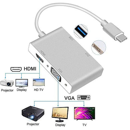 axGear USB-C to HDMI/DVI/VGA External Graphics Video Card Adapter USB 3.0 4K x 2K