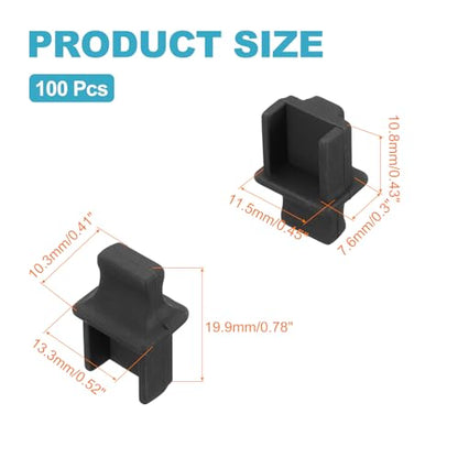 RJ45 Dust Covers Caps, Black RJ45 Dust Plug Silicone Ethernet Port Protector Covers for Media Converter, Router, Modem, Laptop, Network Panel, Pack of 100