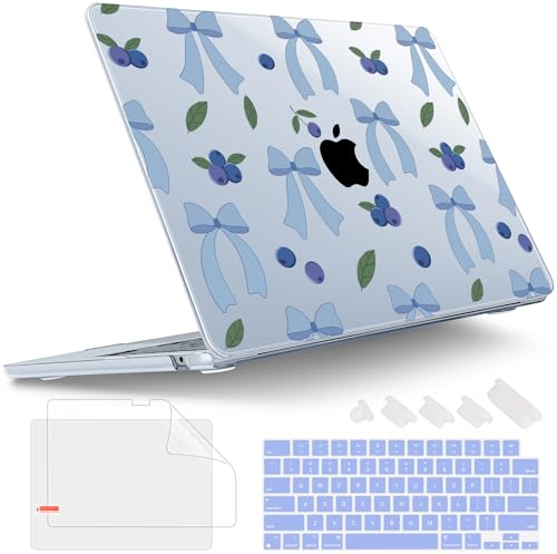 Tuiklol for 2026 2025 2024 2023 MacBook Air 15 inch Case Model M5 A3448 M4 A3241 M3 A3114 M2 A2941 Hard Shell Case for MacBook 15.3'' Cover, Blue-Berries - color: Blue-berries