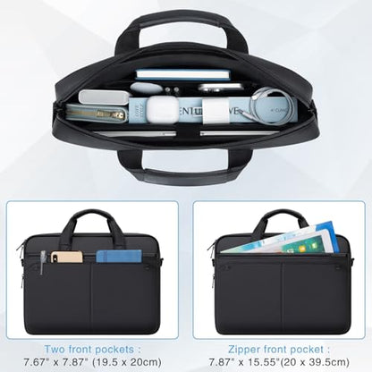 RAINYEAR 15.6 Inch Laptop Bag Expandable Shoulder Bag with Handle for Men | Waterproof Laptop Messenger Bag Large Capacity Computer Laptop Briefcase with Pockets for Travel Business Work Office, Black