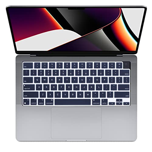 Se7enline Compatible with MacBook Keyboard Cover Skin for Mac Neo & Air 13/15 & Pro 14/16 inch (M5 M4 M3 M2 M1 A18 Pro) 2026/2025/2024/2023/2022/2021 Silicone Waterproof Dustproof Durable,Navy Blue - color: Navy Blue
