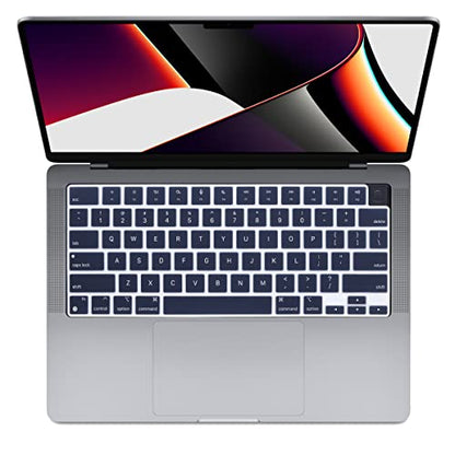 Se7enline Compatible with MacBook Keyboard Cover Skin for Mac Neo & Air 13/15 & Pro 14/16 inch (M5 M4 M3 M2 M1 A18 Pro) 2026/2025/2024/2023/2022/2021 Silicone Waterproof Dustproof Durable,Navy Blue - color: Navy Blue