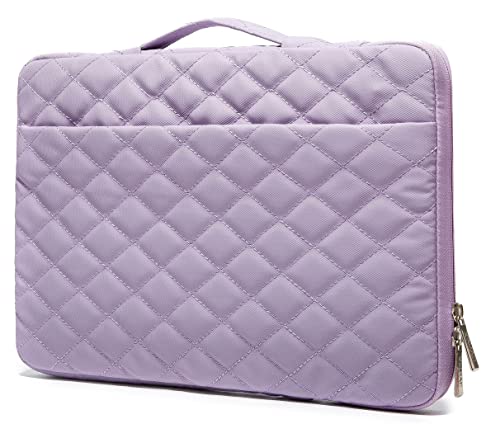 Kinmac 360° Heavy Duty Protective Laptop Sleeve Case Bag Cover with Handle for MacBook Air 13 inch,iPad Pro 13 inch and 13.3 inch HP,Dell,Lenovo,Asus,Acer Laptop (Purple Embroidery) - color: Purple Embroidery, size: 12 inch-13.3 inch