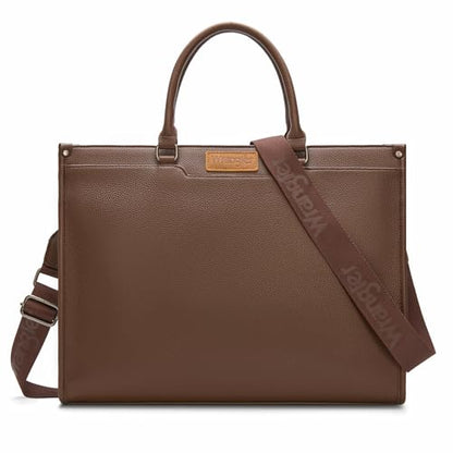 Wrangler Laptop Tote Bag for Women Western Style Work Crossbody Bag - color: Coffee