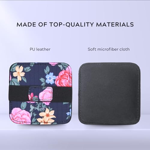 Eco-Fused 6X Screen Cleaning Pads - Gliiter Floral Microfiber Cleaning Cloth Pads - Screen Cleaner Screen Wipes for Electronics - Glasses Cleaning Cloths - Tablets, Laptops, Tv, Smartphones - color: Floral - 6 Pack