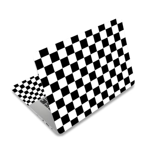 12.1 13 13.3 14 15 15.4 15.6 in Laptop Sticker Skin Decal, Stylish Netbook Skins for Notebook PC, Universal Vinyl Laptop Decor Decal Cover, Waterproof Art Protector I White and Black Checkered - color: White and Black Checkered