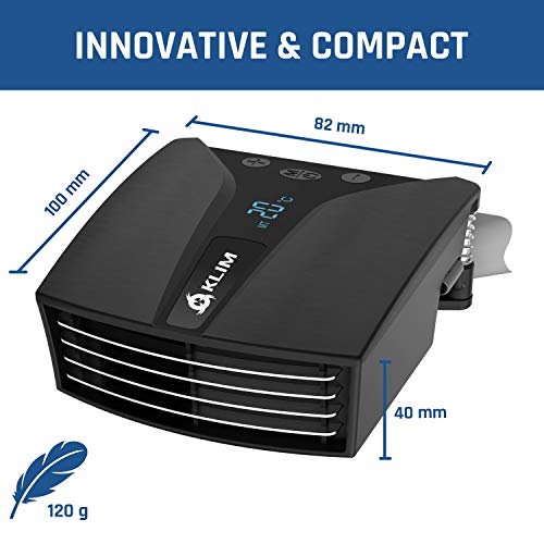 KLIM Tempest Laptop Cooler with Vacuum Fan - New - Gaming Laptop Fan with Display - Temperature Detection + Automatic/Manual Mode - 4000 RPM - Portable - Compatible with Laptop Cooling Pads