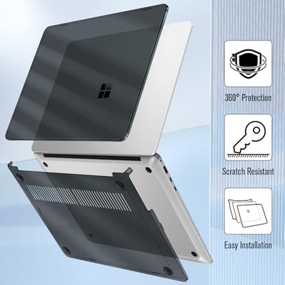 Fintie Case for 13.8 Inch Surface Laptop 8 2026 / Surface Laptop 7 2024 | Hard Shell, Slim Fit, Crystal Black - color: Crystal Black