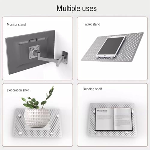 Laptop Holder,Adjustable Rotating Laptop Wall Mount W/Mouse Tray,Vented Cooling Platform,Full Motion Articulating Notebook Tray,Weight Capacity 8kg