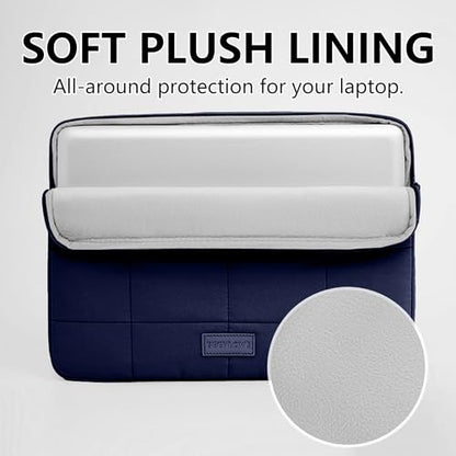 Puffy Laptop Sleeve 15-16 Inch Matte Navy, Waterproof Carrying Case Bag for Women, Fluffy Computer 15.6 HP Case, Compatible with MacBook Pro 16 Inch, MacBook Air M2 M1, Asus/Dell XPS/Lenovo - color: Matte Navy, size: 15-16 inch