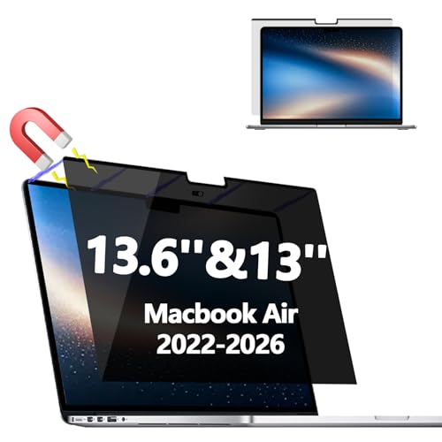 Magnetic Privacy Screen Protector for MacBook Air 13.6/13 Inch (2022-2026) | M2/M3/M4/M5; Anti Blue Light and Glare,Removable Matte Laptop Privacy Filter Shield and Protector with MacBook Air 13.6 Inch - color: Magnetic MacBook Air 13 &13.6'' (2022-2026,