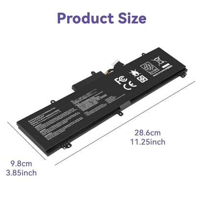 C41N1837 Battery Replacement for Asus Rog Zephyrus GA502 GA502D GA502DU GA502GU GA502IV GU502 GU502DU GU502GV GU502LU GU502LW GU502LV GX502LXS GX502GV GX502GW GU532 GX532 GU532GU GU532GV GX532GV - size: C41N1837 12.60*5.28*1.06 in