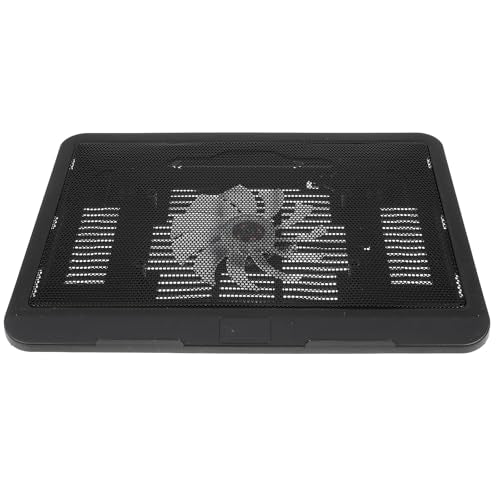 Silent Laptop Cooling Pad with USB Fans, 14-inch Black Laptop Riser Stand for Desk Use, Tablet Cooling Stand Compatible with Notebooks and Portable Computers