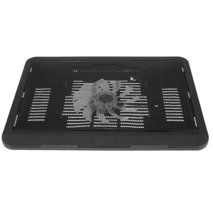 Silent Laptop Cooling Pad with USB Fans, 14-inch Black Laptop Riser Stand for Desk Use, Tablet Cooling Stand Compatible with Notebooks and Portable Computers