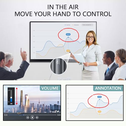 N95s Presentation Clicker for PowerPoint with Digital Laser Pointer | Magnifier/Highlight/Mouse Left Click, TV Screen&Projector Clicker, USB-C Rechargeable, 32GB Built-in Storage Receiver - color: Red - USB-A